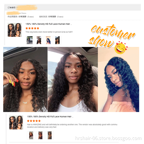 whosale Virgin Remy Hair Lace Wigs Pre Plucked 13X4 180% Density curly T Shape Middle Part HD Lace Frontal Human Hair Wigs